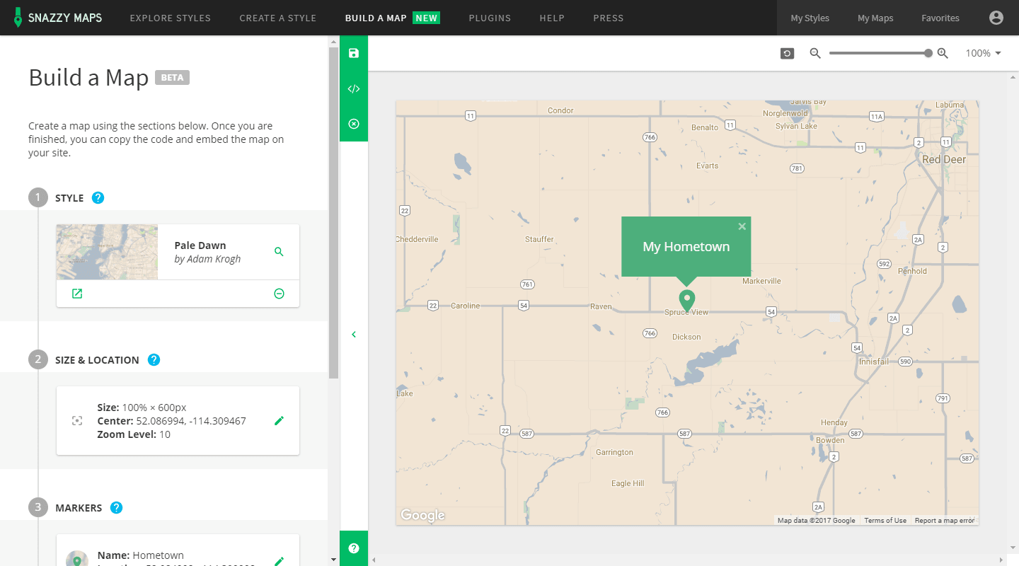 Snazzy Maps Map Builder